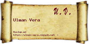 Ulman Vera névjegykártya