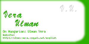 vera ulman business card